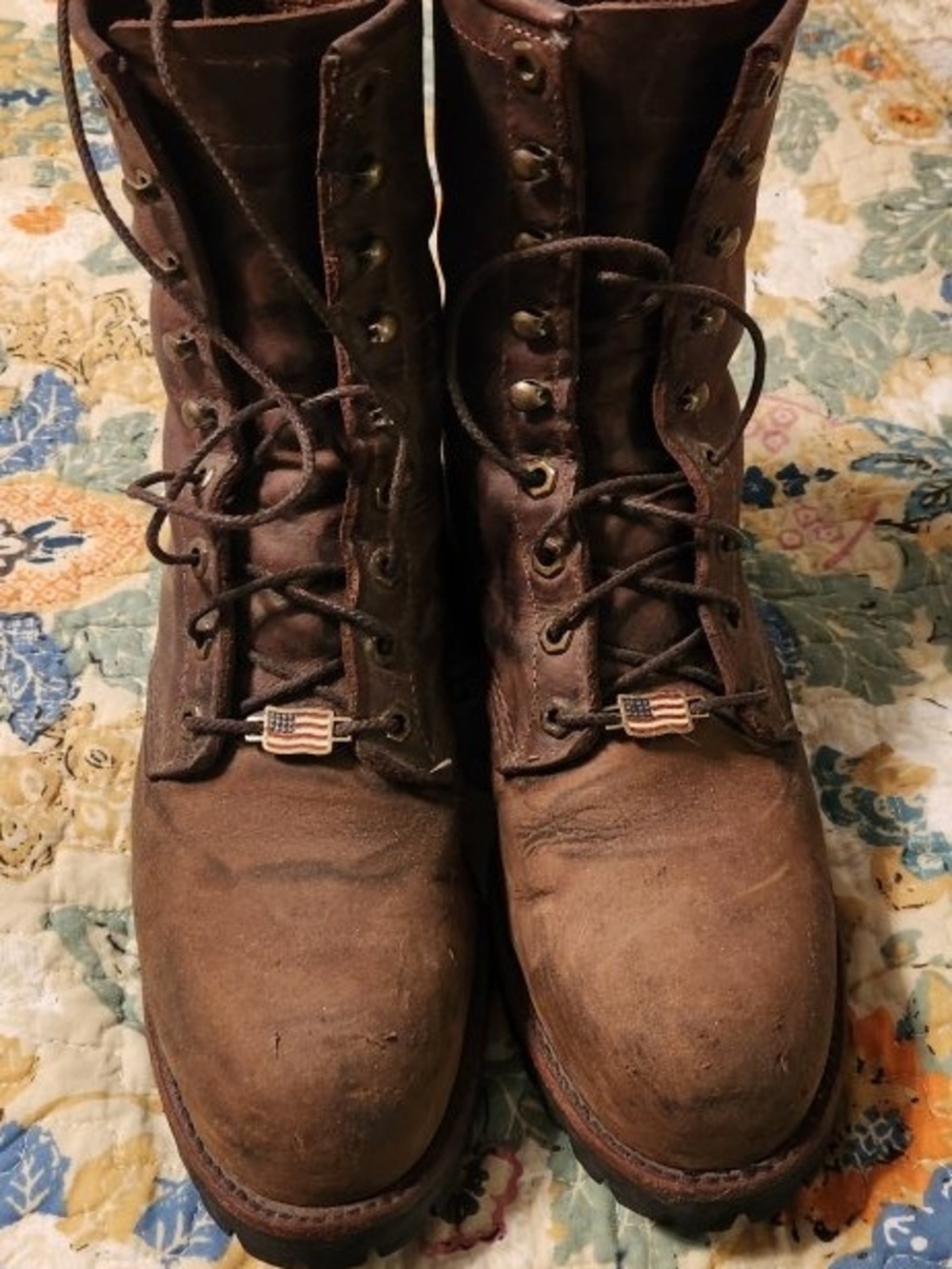 Chippewa Brown Leather Lace-Up Work Boots